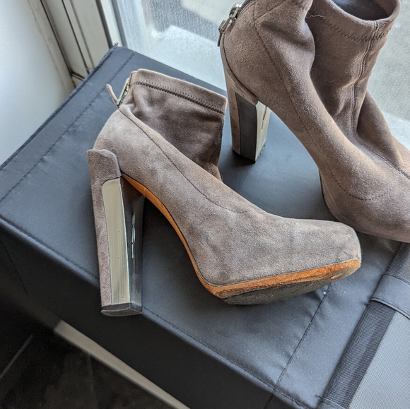 Brian Atwood 5" Platform Suede Booties - Picture 3 of 6